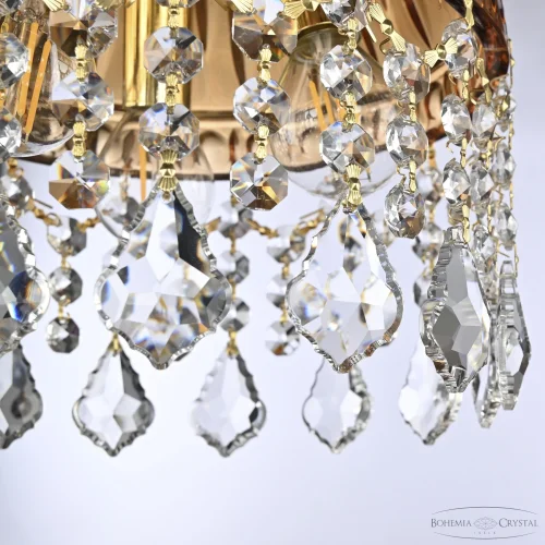 Светильник подвесной 5478/22 G Amber/M-1G Leafs Bohemia Ivele Crystal янтарный 3 лампы, основание прозрачное золотое в стиле классический leafs фото 6