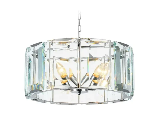 Люстра подвесная Traditional TR5131 Ambrella light прозрачная на 5 ламп, основание хром в стиле арт-деко  фото 2