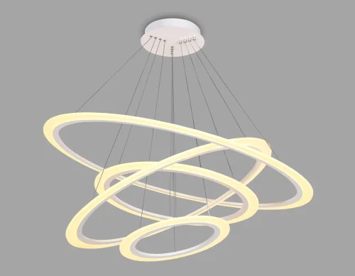 Люстра подвесная LED с пультом FA4363 Ambrella light белая на 1 лампа, основание белое в стиле современный хай-тек с пультом кольца фото 3