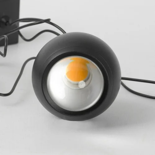 Люстра подвесная LED Dade LSP-7248 Lussole чёрная на 1 лампа, основание чёрное в стиле минимализм хай-тек современный кольца фото 2