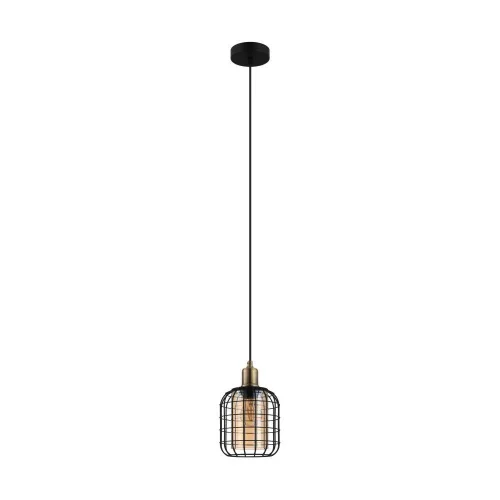Светильник подвесной Chisle 43527 Eglo чёрный янтарный 1 лампа, основание чёрное в стиле лофт кантри 