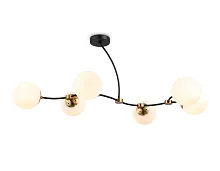 Люстра потолочная TR2555 Ambrella light белая на 6 ламп, основание чёрное в стиле модерн 