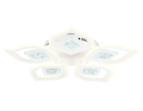 Люстра потолочная LED с пультом FA4292 Ambrella light белая на 1 лампа, основание белое в стиле современный хай-тек с пультом
