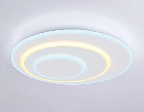 Светильник потолочный LED с пультом FA7707 Ambrella light белый 1 лампа, основание белое в стиле современный хай-тек с пультом фото 5