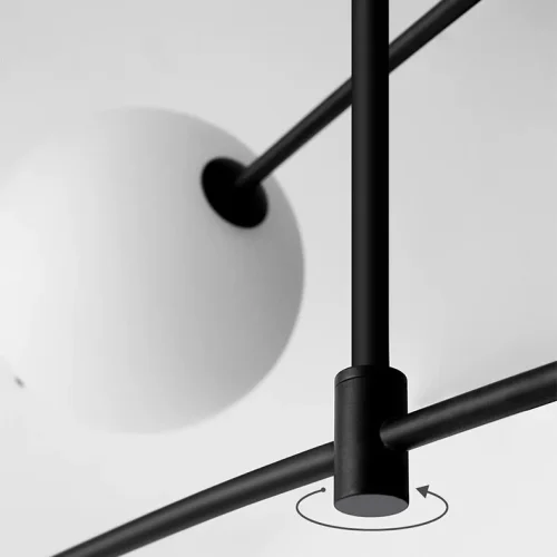 Люстра подвесная FREER S 140715-26 ImperiumLoft белая на 2 лампы, основание чёрное в стиле минимализм  фото 6