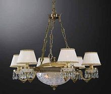 Люстра подвесная  L 6500/6+3 Reccagni Angelo белая на 9 ламп, основание золотое в стиле классический 
