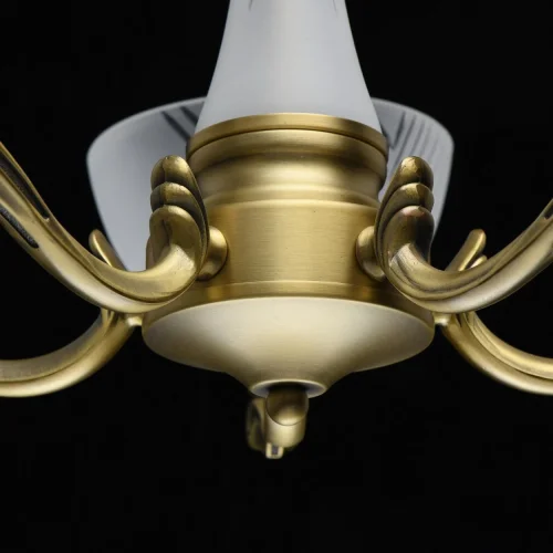 Люстра подвесная Афродита 317014705 MW-Light белая на 5 ламп, основание латунь в стиле классический  фото 10