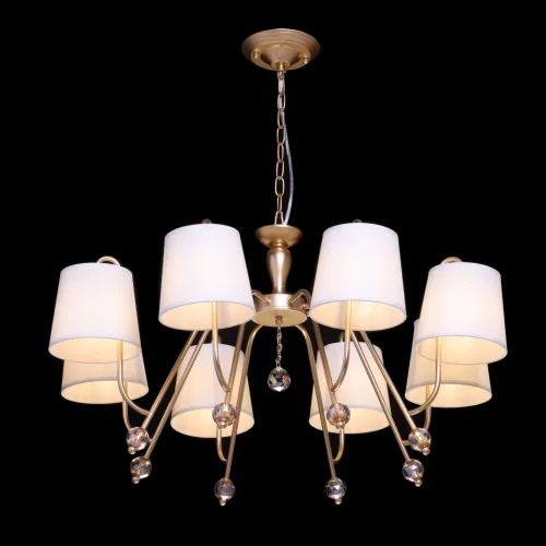 Люстра подвесная Вега 329012308 MW-Light бежевая на 8 ламп, основание золотое в стиле классический современный  фото 2