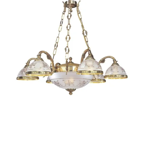 Люстра подвесная  L 6102/6+2 Reccagni Angelo белая прозрачная на 8 ламп, основание золотое в стиле классический  фото 3