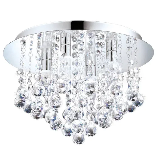 Люстра потолочная LED ALMONTE 94878 Eglo прозрачная серая на 4 лампы, основание хром серое в стиле современный 