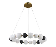 Люстра подвесная LED Мони 07627-80,19 Kink Light белая на 1 лампа, основание золотое в стиле современный молекула шар