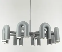 Люстра подвесная LED Канти 08465-8,16 Kink Light серая на 16 ламп, основание серое в стиле арт-деко модерн лофт 