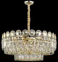 Люстра подвесная Clementia WE116.18.303 Wertmark прозрачная на 18 ламп, основание золотое в стиле классика модерн 