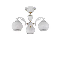 Люстра потолочная PL 9600/3 Reccagni Angelo белая на 3 лампы, основание белое в стиле классический 
