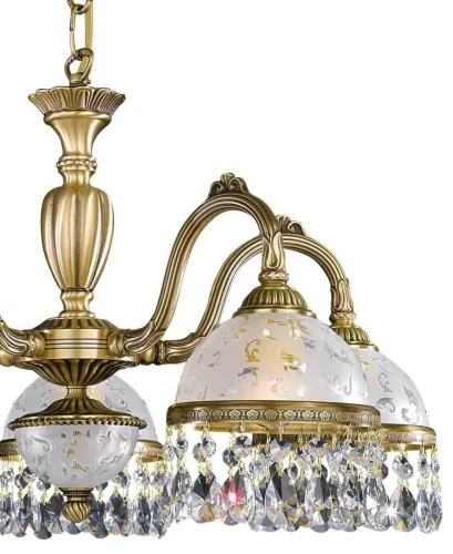 Люстра подвесная  L 6200/5 Reccagni Angelo белая на 5 ламп, основание античное бронза в стиле классика  фото 2