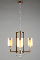 Люстра подвесная Maranello OML-80003-04 Omnilux прозрачная на 4 лампы, основание золотое в стиле классический 