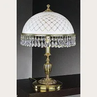 Настольная лампа P 7100 G Reccagni Angelo белая 2 лампы, основание золотое латунь металл в стиле классический 