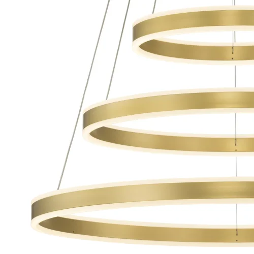 Люстра подвесная LED с пультом Дуэт CL719682 Citilux золотая на 1 лампа, основание золотое в стиле современный хай-тек кольца с пультом фото 9