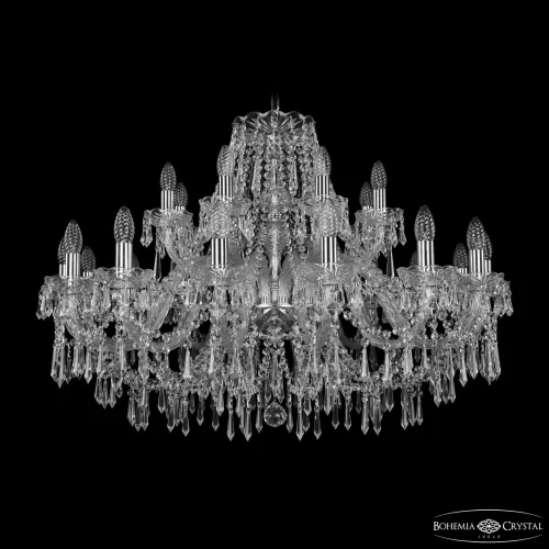 Люстра подвесная 1403/16+8/360 Ni Bohemia Ivele Crystal без плафона на 24 лампы, основание никель прозрачное в стиле классический sp