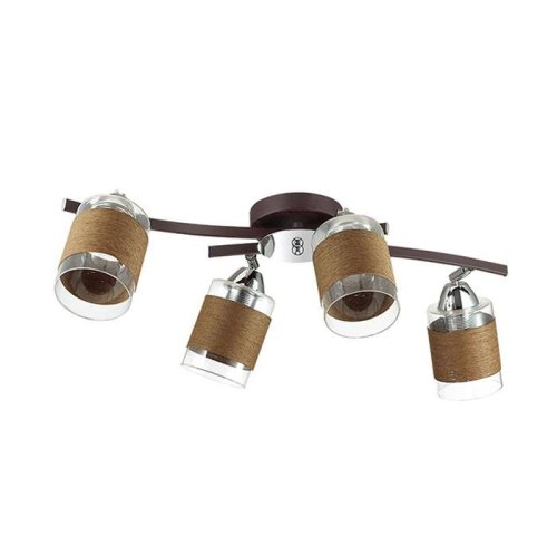 Люстра потолочная  FILLA 3030/4CA Lumion коричневая на 4 лампы, основание коричневое хром в стиле современный 