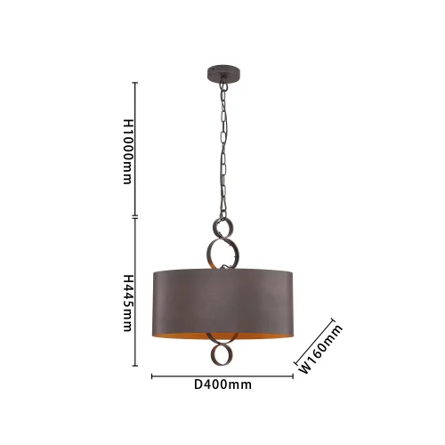 Люстра подвесная Ferrous 4007-2P Favourite коричневая на 2 лампы, основание коричневое в стиле классический  фото 3