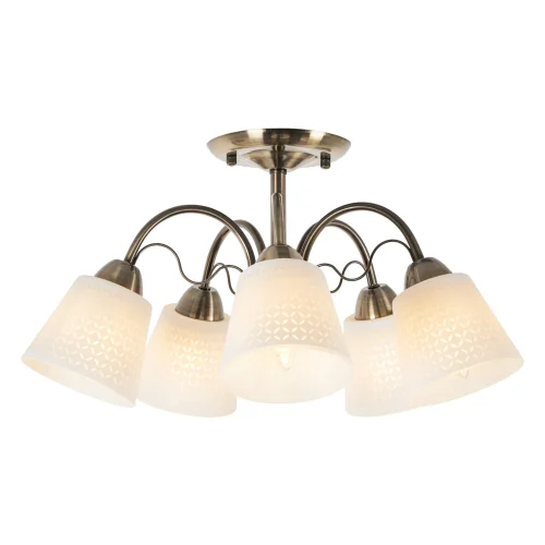 Люстра потолочная Luiza MR1471-5C MyFar белая на 5 ламп, основание бронзовое в стиле классический современный  фото 3