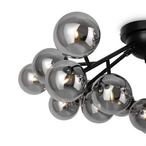 Люстра потолочная Dallas MOD545CL-20B Maytoni серая чёрная на 20 ламп, основание чёрное в стиле современный шар фото 3