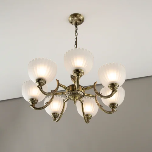 Люстра подвесная Севилья CL414173 Citilux белая на 7 ламп, основание бронзовое в стиле классический  фото 6