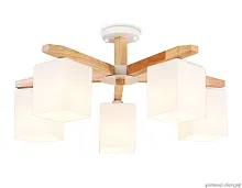 Люстра потолочная TR83118 Ambrella light белая на 5 ламп, основание белое в стиле скандинавский 