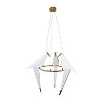 Светильник подвесной LED Birds V3071-3PL Moderli белый 3 лампы, основание золотое в стиле хай-тек птички