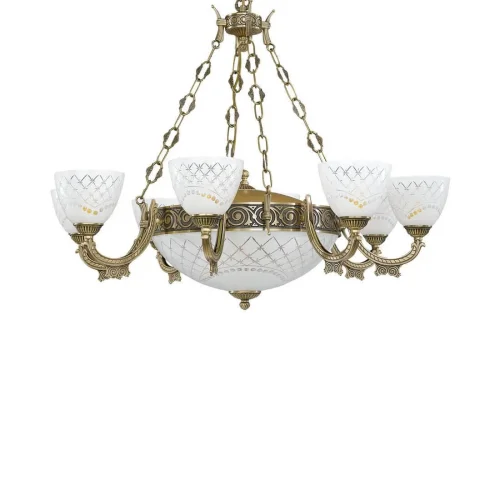 Люстра подвесная  L 7052/8+3 Reccagni Angelo белая на 11 ламп, основание античное бронза в стиле классический  фото 3