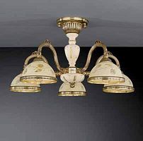 Люстра потолочная  PL 6928/5 Reccagni Angelo жёлтая на 5 ламп, основание золотое в стиле классический кантри 