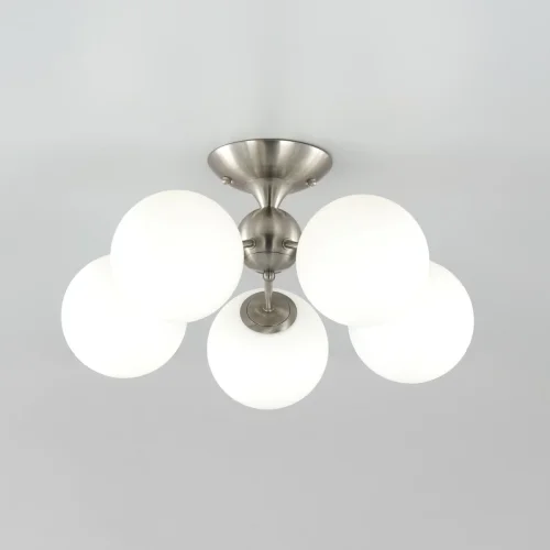 Люстра потолочная Томми CL102154 Citilux белая на 5 ламп, основание матовое хром в стиле современный  фото 4
