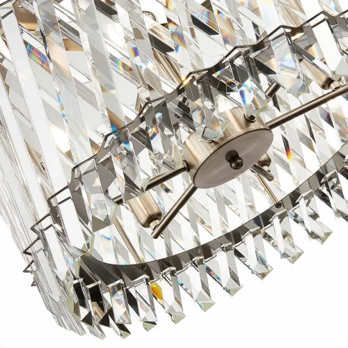 Люстра подвесная Fabio SL1170.103.06 ST-Luce прозрачная на 6 ламп, основание никель в стиле современный  фото 4