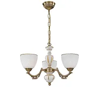 Люстра подвесная  L 8656/3 Reccagni Angelo белая на 3 лампы, основание античное бронза в стиле кантри классический 