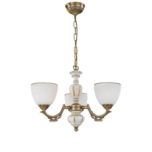 Люстра подвесная  L 8656/3 Reccagni Angelo белая на 3 лампы, основание античное бронза в стиле кантри классический 