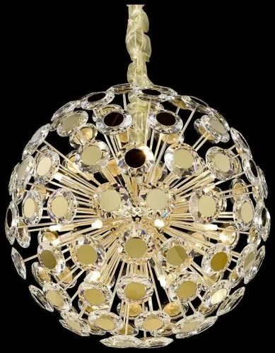 Люстра подвесная хрустальная Brunella WE109.23.303 Wertmark прозрачная на 23 лампы, основание золотое в стиле современный классический 