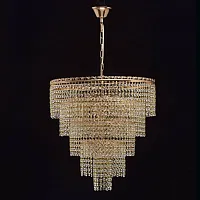 Люстра подвесная Изабелла 351018510 MW-Light прозрачная на 2 лампы, основание золотое в стиле классический 