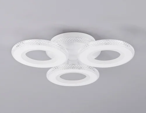 Люстра потолочная LED с пультом FA8866 Ambrella light белая на 1 лампа, основание белое в стиле современный хай-тек с пультом фото 6