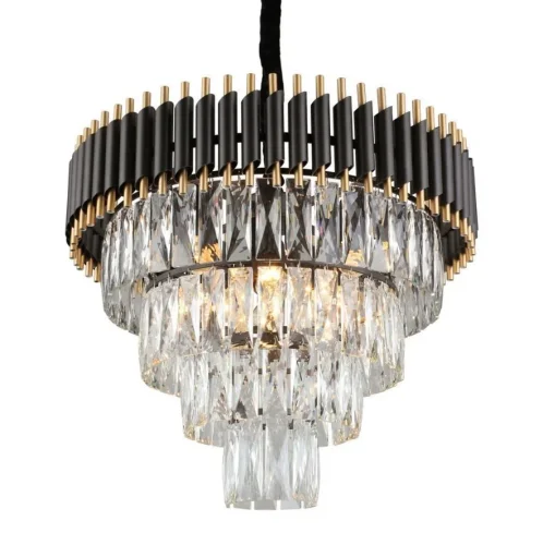 Люстра подвесная Corleone OML-69803-08 Omnilux прозрачная на 8 ламп, основание чёрное в стиле классический 
