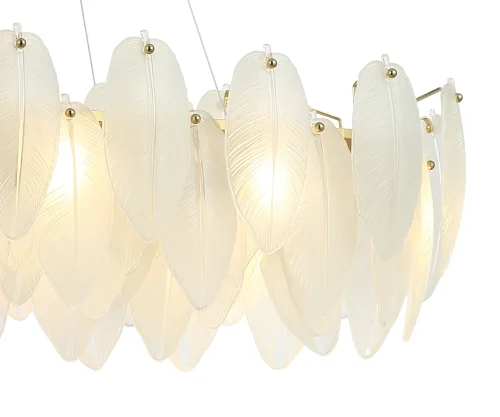 Люстра подвесная Джана 07680-100,36 Kink Light белая на 10 ламп, основание латунь в стиле современный  фото 2