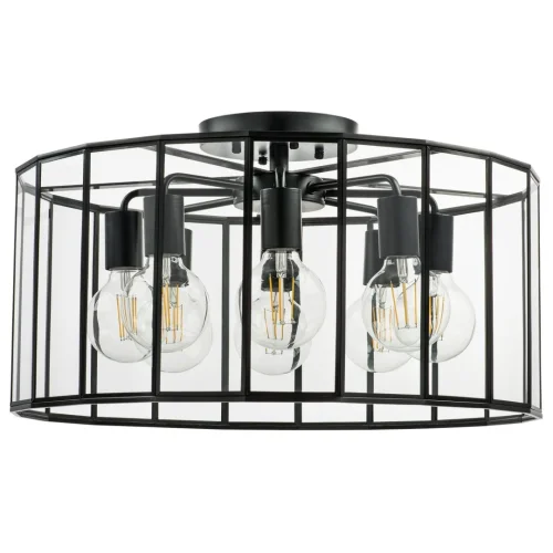 Люстра потолочная Genni 798287 Lightstar прозрачная на 8 ламп, основание чёрное в стиле современный винтаж 