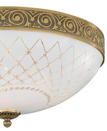 Люстра потолочная  PL 7102/4 Reccagni Angelo белая на 4 лампы, основание золотое в стиле классический  фото 2