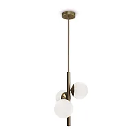 Светильник подвесной Zing FR5199PL-03BS Freya белый 3 лампы, основание латунь в стиле современный шар