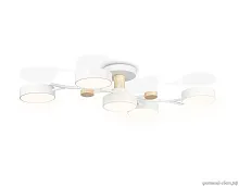 Люстра потолочная LED с пультом FL4834 Ambrella light белая на 1 лампа, основание белое в стиле современный хай-тек с пультом