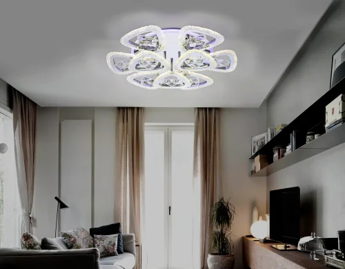 Люстра потолочная LED с пультом FA2922 Ambrella light прозрачная на 1 лампа, основание хром в стиле классический современный с пультом фото 2