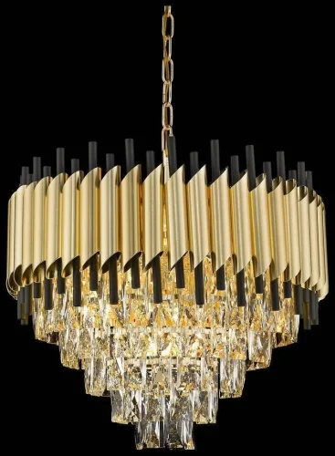 Люстра подвесная Cartuccia WE138.12.403 Wertmark прозрачная золотая на 12 ламп, основание золотое в стиле современный  фото 2