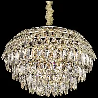 Люстра подвесная хрустальная Ludgera WE113.11.303 Wertmark прозрачная на 11 ламп, основание золотое в стиле современный 