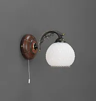 Бра с выключателем A 8610/1  Reccagni Angelo белый 1 лампа, основание бронзовое в стиле кантри 
