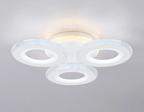 Люстра потолочная LED с пультом FA8866 Ambrella light белая на 1 лампа, основание белое в стиле современный хай-тек с пультом фото 4